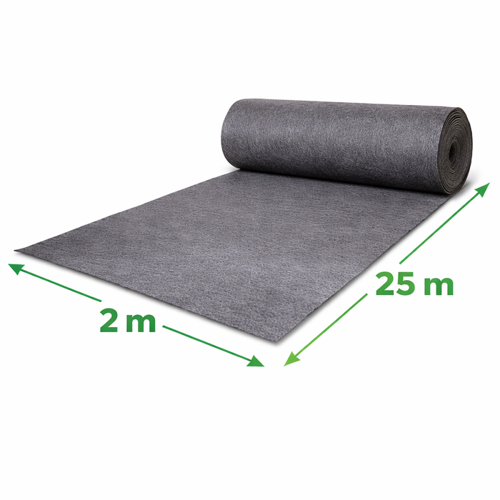 Beschermdoek RMS900 2x25m (50m²) – Sterk Filtervlies voor Groendak – Scheidingslaag & Dakbescherming