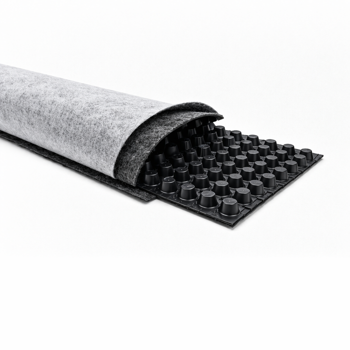 🌿 Plaque de drainage 10 mm – Couche de drainage & d'évacuation pour Toiture végétalisée et Toiture Sedum (25 m² – 2 x 12,5 mètres)