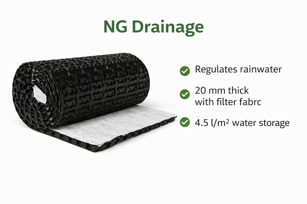 Drainageplatte 20 mm mit Filtervlies 💧 Vermeiden Sie Wasserprobleme und schützen Sie Ihren Untergrund professionell