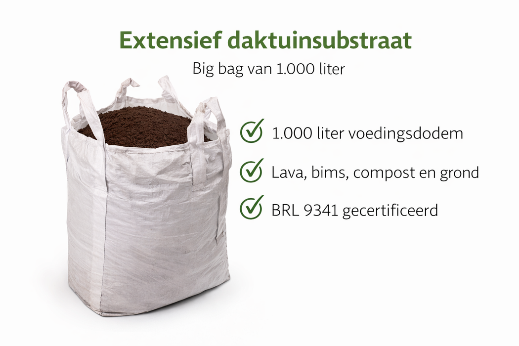 Extensives Dachgartensubstrat Big Bag 1.000 Liter – Professioneller Nährboden für Gründächer und Sedumdächer