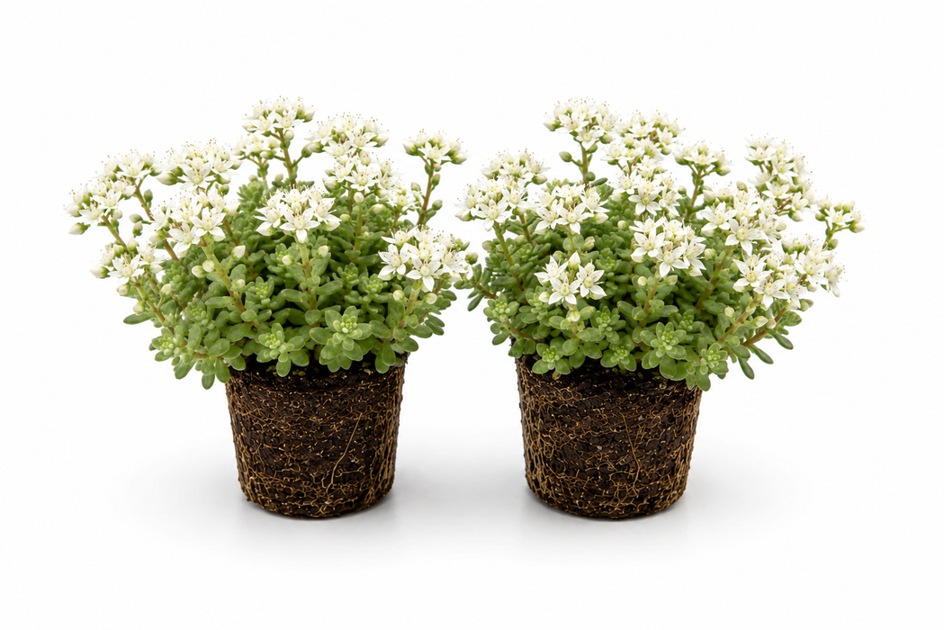 Sedum Album – 200 stuks – Sedum pluggen – ca. 40 mm doorsnede – ca. 50 mm hoogte