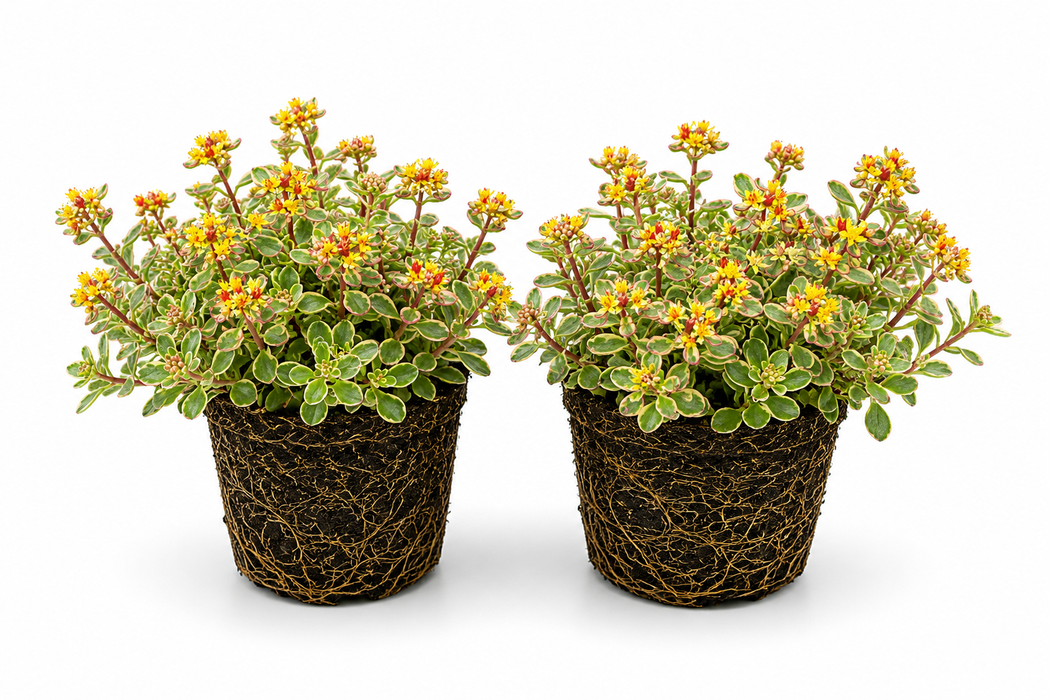 Sedum Kamtschaticum – 72 stuks – Sedum pluggen – ca. 40 mm doorsnede – ca. 50 mm hoogte