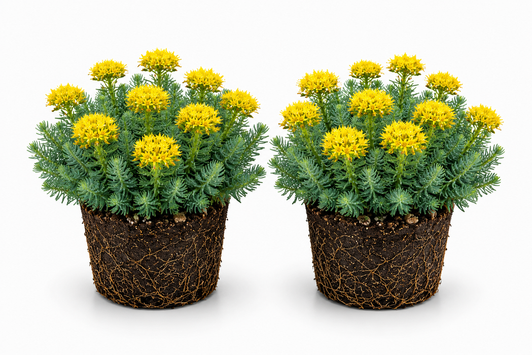 Sedum Reflexum Rupestre – 200 stuks – Sedum pluggen – ca. 40 mm doorsnede – ca. 50 mm hoogte
