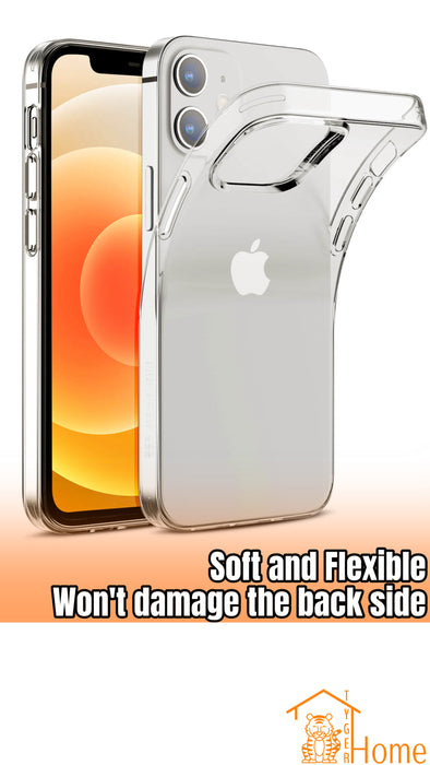 Transparant hoesje geschikt voor iPhone - Shockproof Protective Case doorzichtig siliconen hoesje geschikt voor Apple iPhone, Clear Cover, Dotted Finish Ultra Slim Soft Silicone Jelly Back Cover voor iPhone