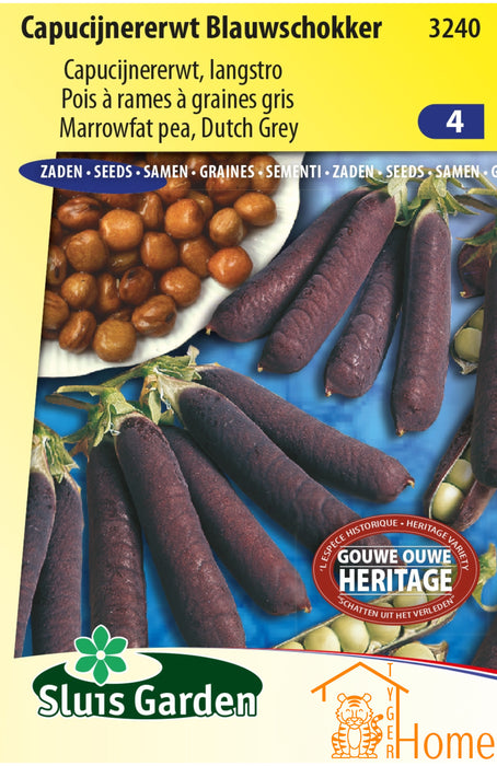 Capucijnererwt Blauwschokker Zaden: Kweek Heerlijke, Traditionele Erwtensoort - Grow Delicious, Traditional Blue-Podded Peas