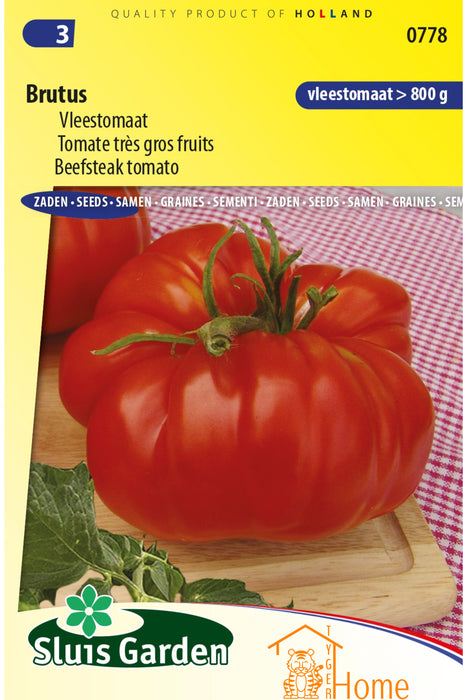 Brutus Vleestomaat Zaden: Kweek Heerlijke, Vlezige Tomaten met Rijke Smaak en Sappige Textuur voor Salades, Sauzen, Gevulde Tomaten en Mediterrane Gerechten