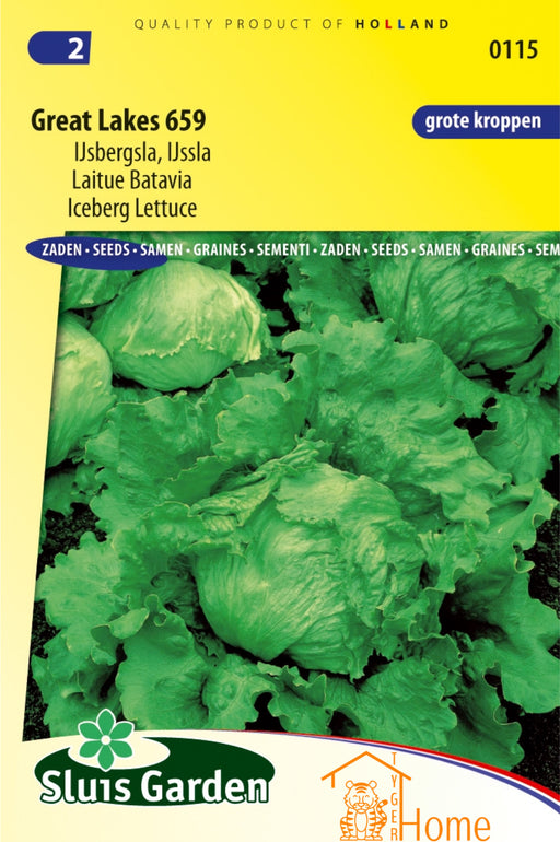 Great Lakes 659 IJsbergsla Zaden voor het kweken van voedzame, heerlijke en knapperige ijsbergsla in je eigen tuin. Ideaal voor frisse salades en gezonde maaltijden