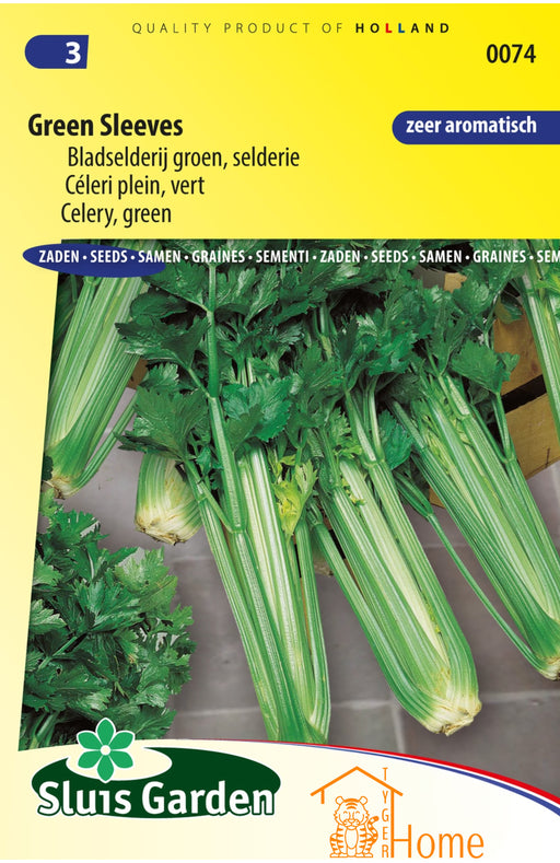 Green Sleeves Bladseldrij Groen Selderie Zaden voor het kweken van voedzame, heerlijke en knapperige selderij in je eigen tuin. Ideaal voor verse salades en gezonde gerechten.