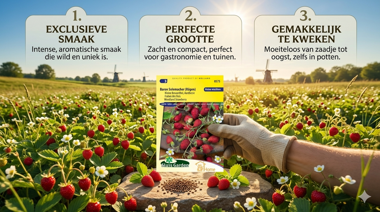 Baron Solemacher Rugen – Zaden voor Kleine, Heerlijke en Aromatische Bosaardbeien