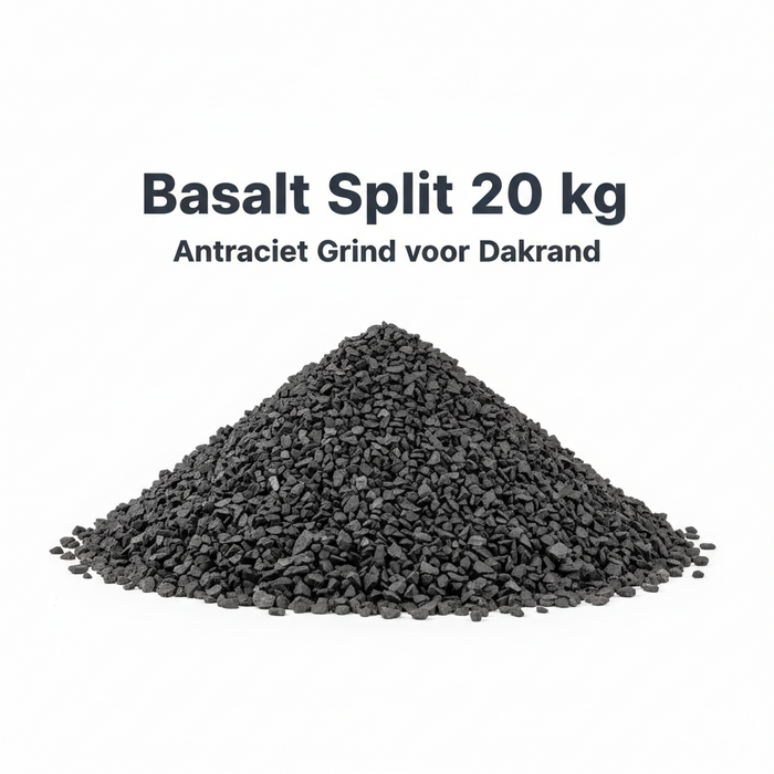 Basalt Split 20 kg (16-32 mm) – Antraciet Grind voor Dakrand en Afwatering