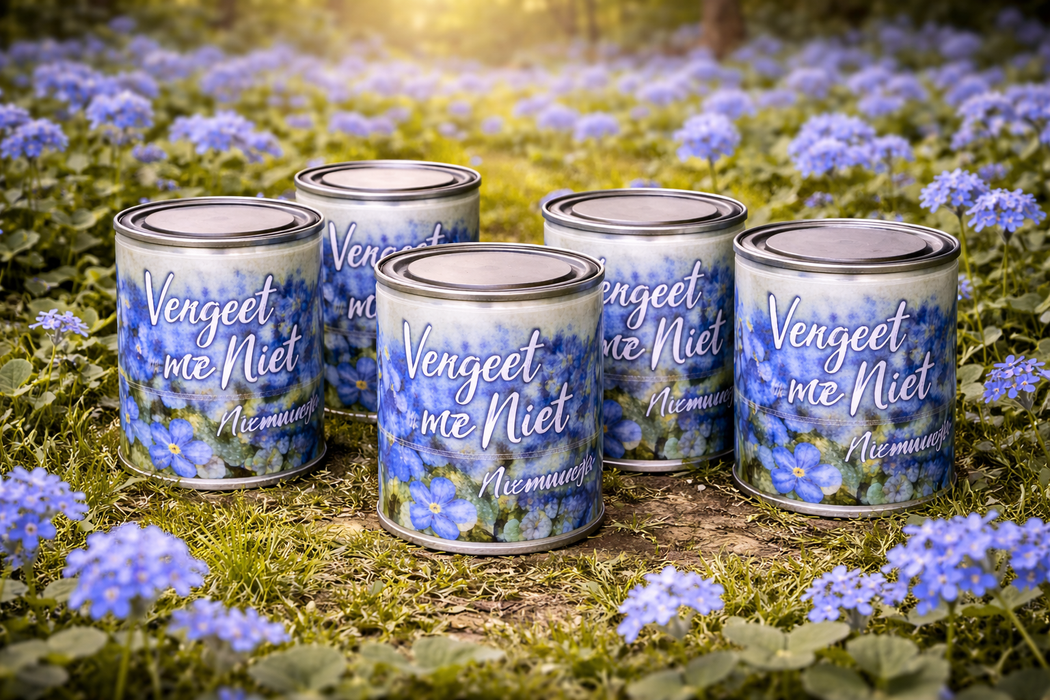 100x Vergeet-me-niet Kweekset in Blik – 250ML | Biologische Bloemenzaden | Complete DIY Set