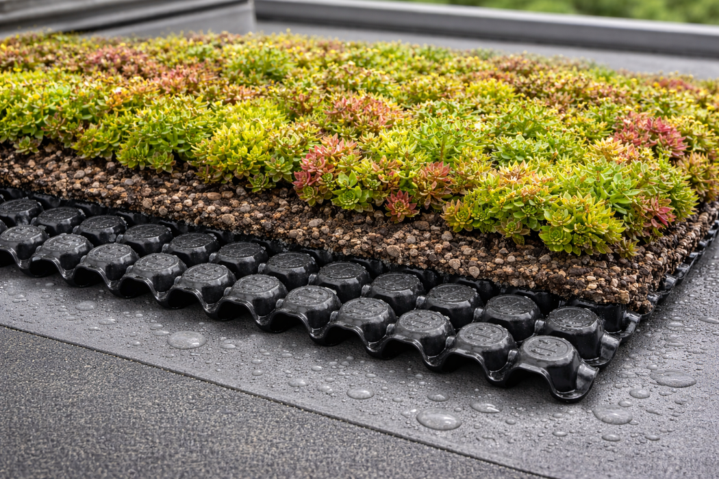 NG Drainage 40 mm – Drainage-bufferlaag voor groendaken | 2 x 1 m