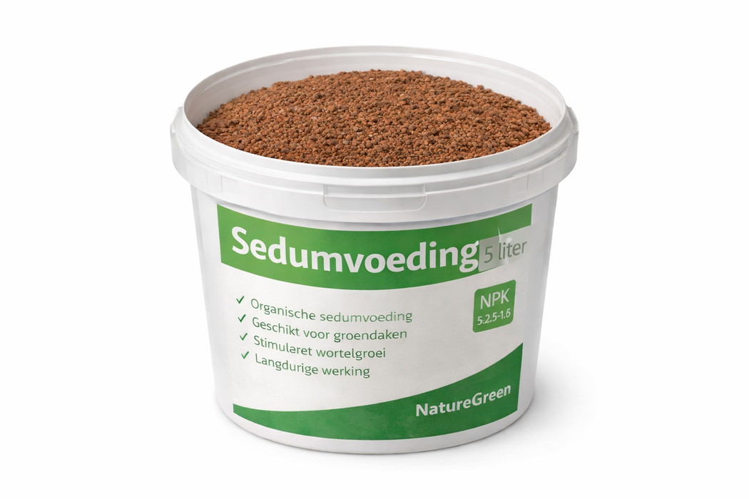Sedumvoeding 5 Liter – Organische Meststof voor Groendaken | Langdurige Werking & Sterke Wortelgroei