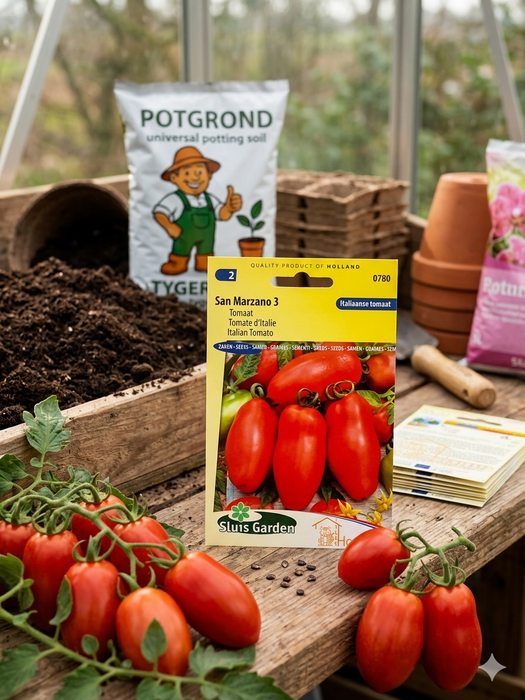 Tomaat San Marzano 3 | Klassieke Italiaanse pruimtomaat | Ideaal voor saus en pastagerechten