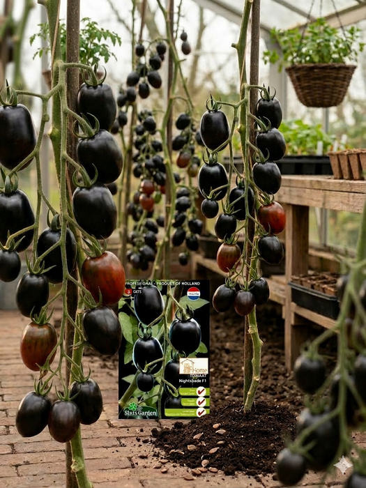 Tomaat Nightshade F1 | Unieke zwarte tomaat met zoete smaak | Grote oogst & opvallende kleur | Ideaal voor bijzondere salades of decoratie