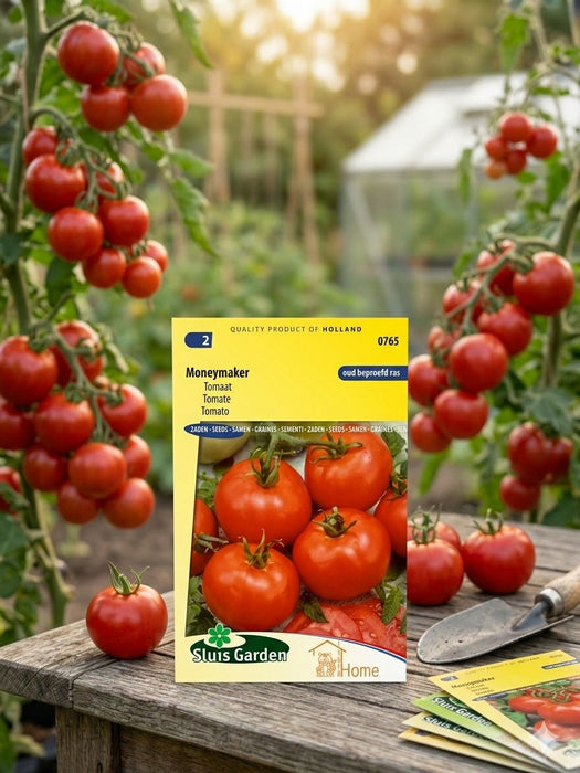 Moneymaker Tomaat Zaden: Kweek Heerlijke, Sappige Tomaten met Zoete Smaak en Stevige Textuur voor Salades, Sauzen, Sandwiches en Mediterrane Gerechten"