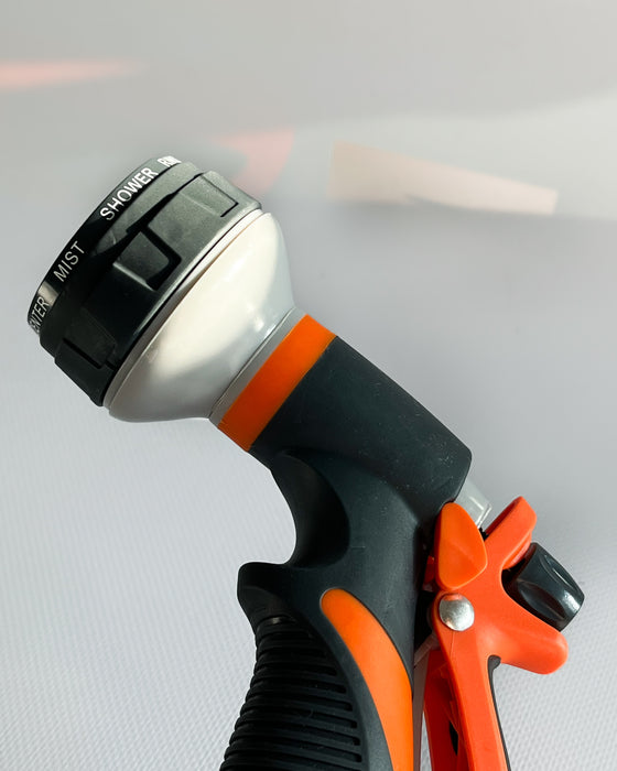 Multifunctioneel sproeipistool voor tuinbesproeiing en autowassen met 8 sproeistanden en verstelbare waterdruk