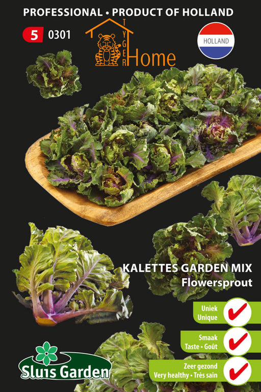 Kalettes Garden Mix Flower Sprout Zaden: Kweek je eigen unieke en voedzame spruiten. Deze bijzondere mix combineert de smaak van boerenkool en spruitjes voor een heerlijke toevoeging aan elke maaltijd.