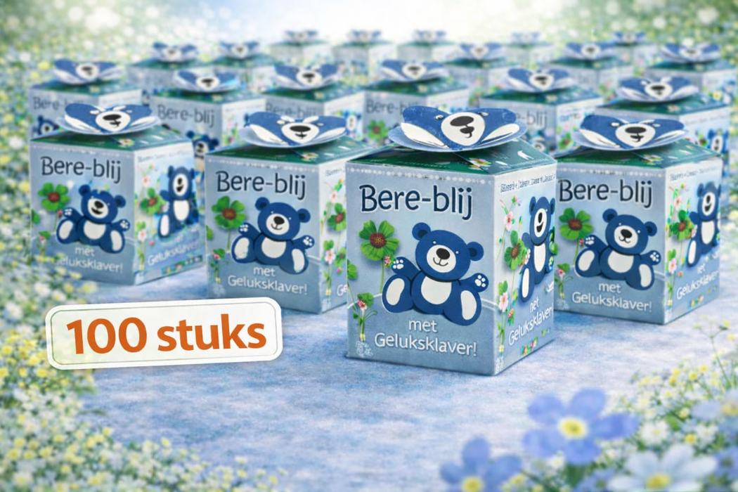 100 pièces de Bear-happy avec Lucky Clover – Trèfle à quatre feuilles (Oxalis) | 99 € frais de port inclus