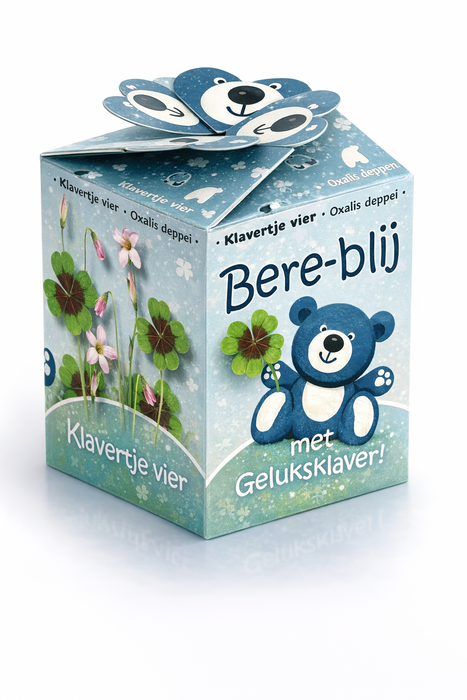 100 pièces de Bear-happy avec Lucky Clover – Trèfle à quatre feuilles (Oxalis) | 99 € frais de port inclus