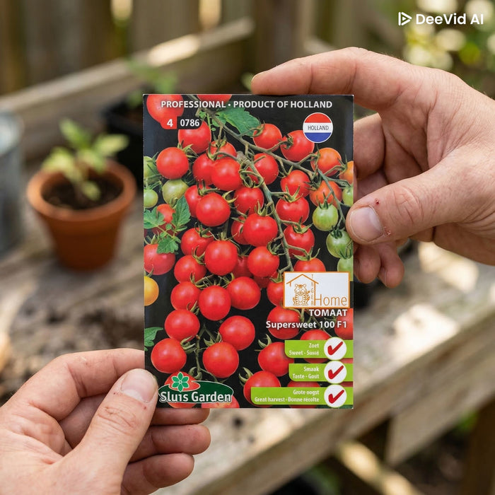 Tomaat Supersweet 1000 F1 Zaden: Kweek Heerlijke, Zoete Cherrytomaten met Sappige Textuur en Intense Smaak voor Salades, Snacks en Mediterrane Gerechten